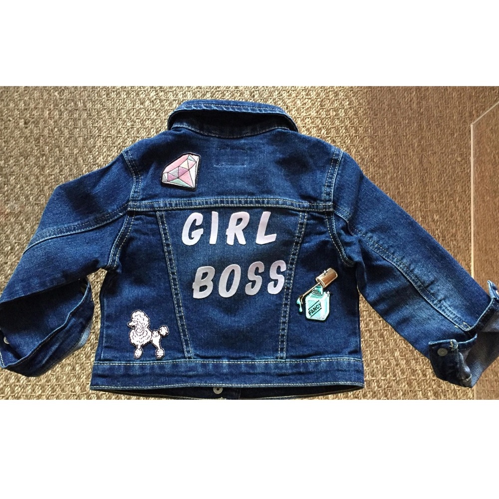 New TRENDYTOTNYC “Girl Boss” Custom Denim Jacket 3T